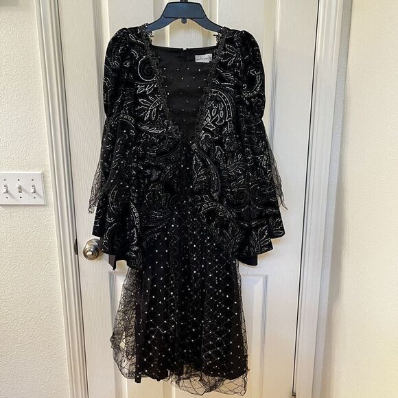 Wishcraft Wicked Princess Costume Velvet Bell Sleeve Witch Evil Queen Girls SZ 8 - Picture 1 of 16